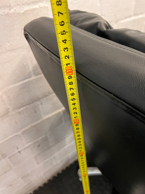 Black High-Back Executive Office Chair — Fair Condition with Visible Wear – height measurement