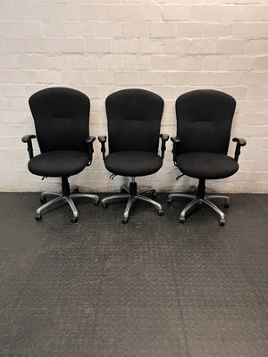 Black Fabric Executive High-Back Office Chair — Good Working Order – condition detail