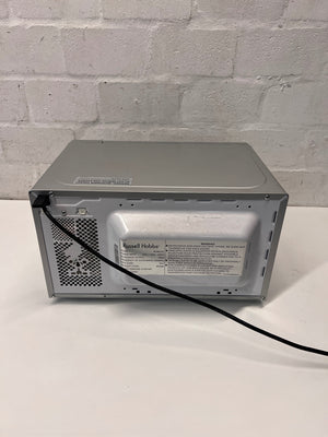 Silver Russell Hobbs Mirror Microwave — Working Well with Slight Surface Rust – back view