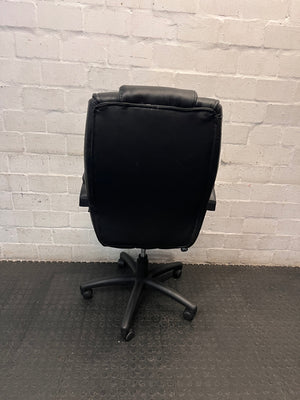 Black High-Back Executive Office Chair — Good Working Order – back view