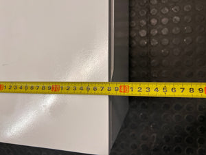Modern Two-Tone Asymmetric TV Unit — Fair Used Condition – depth measurement