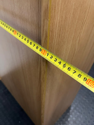 Oak-Finish Two-Door Office Filing Cabinet — Good Working Order – depth measurement