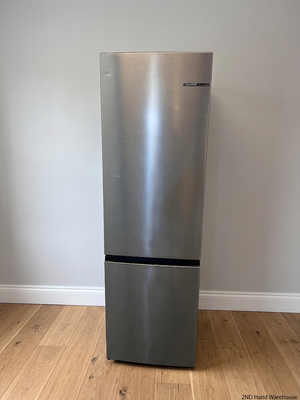 Bosch Slimline Silver Fridge Freezer — Working Well with Cosmetic Dings – styled product image