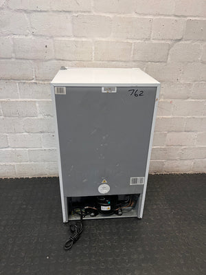 White Hisense Bar Fridge — Working Well with Missing Interior Shelf – back view