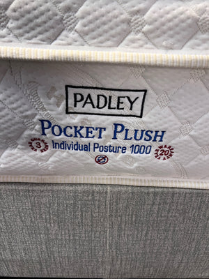 Padley Pocket Plush Queen Extra Length Base Set — Fair Used Condition with Visible Surface Wear – condition detail