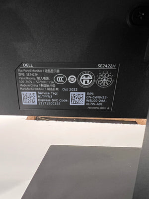 Dell Widescreen Computer Monitor with Stand — Good Working Order – top view