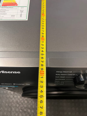 Hisense 7kg Silver Front Loader Washing Machine — Good Working Order – depth measurement