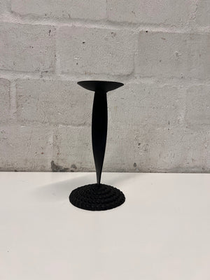 Twisted Stem Black Metal Candle Holder – back view