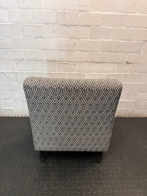 Coricraft Patterned Geometric Occasional Chair — Minor Squeak in One Chair – back view