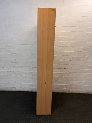 Tall Light Oak-Style 6-Tier Bookshelf – side view