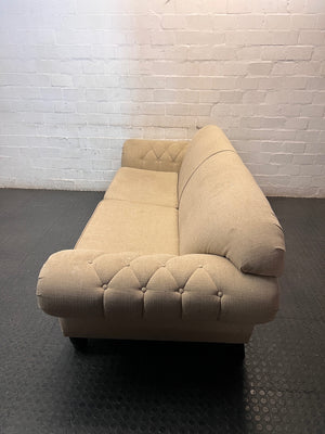 Classic Rolled Arm 2 Seater Couch in Grey — Good Condition – side view