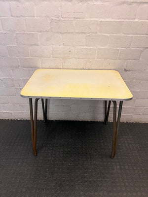 Vintage Formica Dining Table with Metal Legs — Well Used Formica Table – condition detail