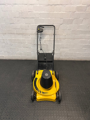 Electric Rotary Lawnmower in Yellow and Black — Trips Power Supply; Non-Functional – main front view