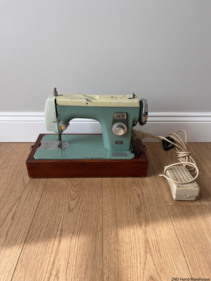 Vintage Janome 366 Sewing Machine with Wood Base — Good Working Order – styled product image