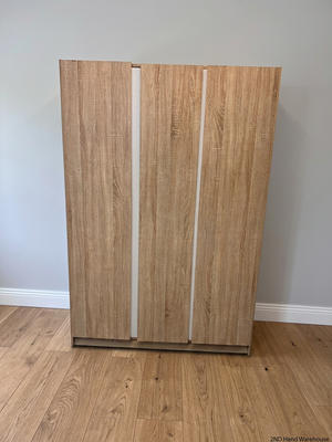 Modern Light Oak Finish Three-Door Wardrobe — Good Condition – styled product image