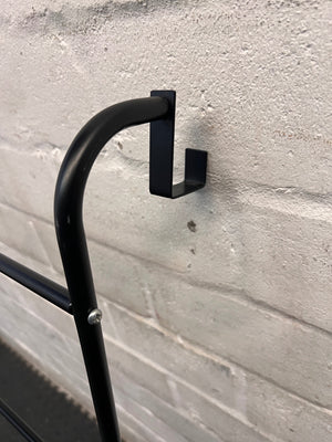 Matte Black Over-the-Door 4-Bar Towel Rail – back view