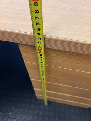 L-Shaped Office Desk in Light Oak Finish – height measurement
