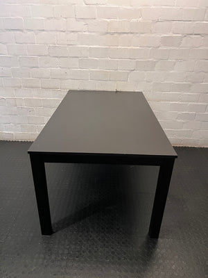 Modern Black Rectangular Dining Table — Used; Fair Condition – side view