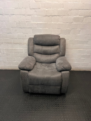Yaz Grey Upholstered Recliner Armchair — Used; Fair Condition – main front view