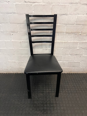 Modern Black Slatted Back Dining Chair – main front view