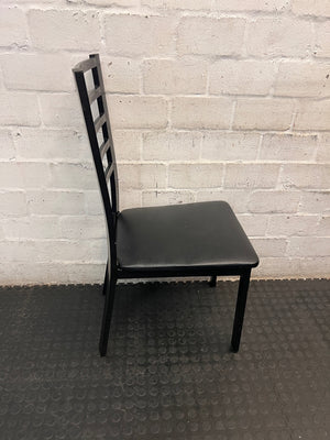 Modern Black Slatted Back Dining Chair – top view
