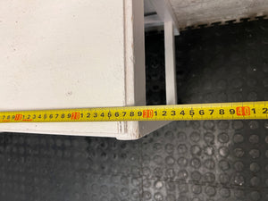 Compact White Wooden Side Table — Well Used Condition – depth measurement