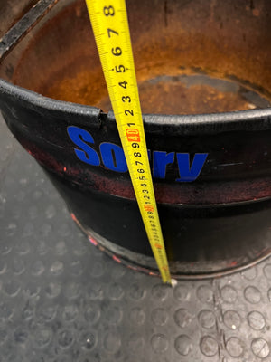 Upcycled Metal Oil Drum Chair – depth measurement