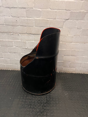 Upcycled Metal Oil Drum Cannondale Chair – side view