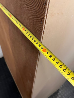 White Double Door Wardrobe with Top Cupboard — Well Used Condition with Surface Marks – depth measurement