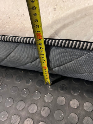 Single White and Grey Quilted Mattress — Surface Burn Mark and Water Damage – height measurement