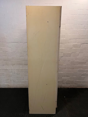 White Two-Door Wardrobe with Top Box – top view