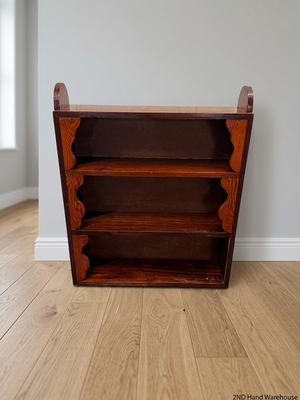 Wooden Bookshelf with Scalloped Detail – styled product image