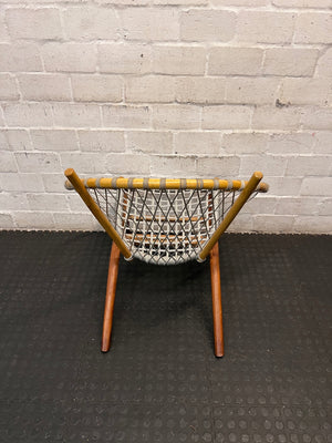 Natural Wood and Woven Rope Hoop Chair — Good Working Order – condition detail