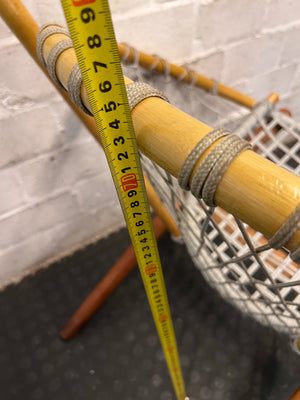 Natural Wood and Woven Rope Hoop Chair — Good Working Order – height measurement