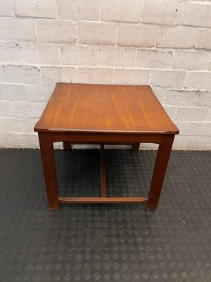 Square Wooden Side Table with Chamfered Edge — Well Used Condition – condition detail