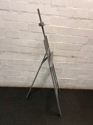 Grey Wooden Artist Display Easel — Well Used Finish – side view