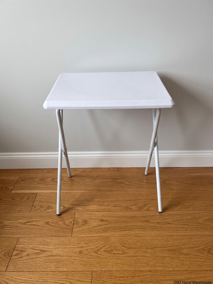White Metal Folding Occasional Table — Good Working Order – styled product image