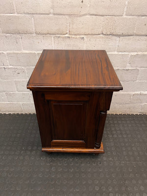 Classic Carved Wooden Side Table with 3 Drawers — Fair Used Condition – top view