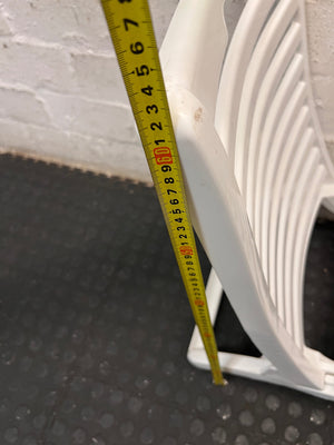 White Slatted Plastic Folding Chair – height measurement