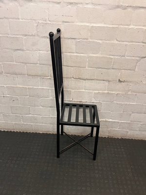 Hand-Crafted High Back Black Metal Dining Chair — Used Hand Crafted Chairs – condition detail