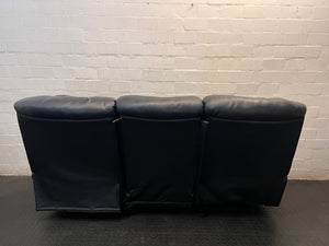 Black 3 Seater Couch with High Back Support — Damaged Couch – back view