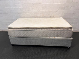 Padley Three-Quarter Pillow Top Base Set — Fair Condition with Visible Wear – side view