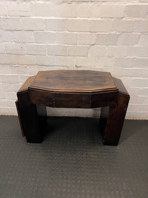 Art Deco Style Wooden TV Unit with Fluted Detail — Used; Fair Condition – back view