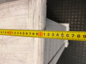 Compact White Two-Tier Bookshelf — Well Used with Significant Paint Wear – width measurement