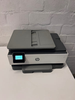 HP OfficeJet 8013 All-in-One Inkjet Printer — Persistent Paper Jam Error; Not Printing – main front view