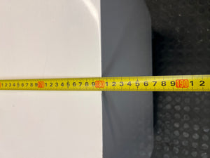 White Four-Drawer TV Unit with Metal Handles — Minor Bump Damage on Front Corners – width measurement