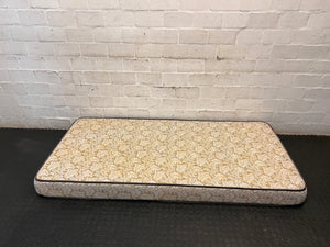 Single Foam Mattress with Floral Damask Pattern — Well Used Condition – condition detail