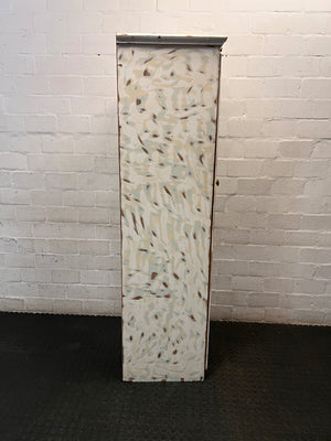 Distressed White Slim Single Door Wardrobe — Constructed from Recycled Material – condition detail