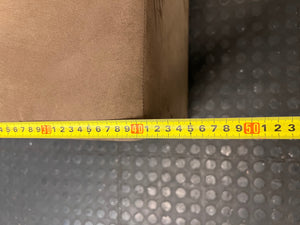 Brown Suede-Style Square Upholstered Ottoman – depth measurement