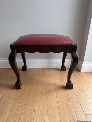Vintage Style Dressing Table Stool with Ball and Claw Feet — Used; Fair Condition – styled product image